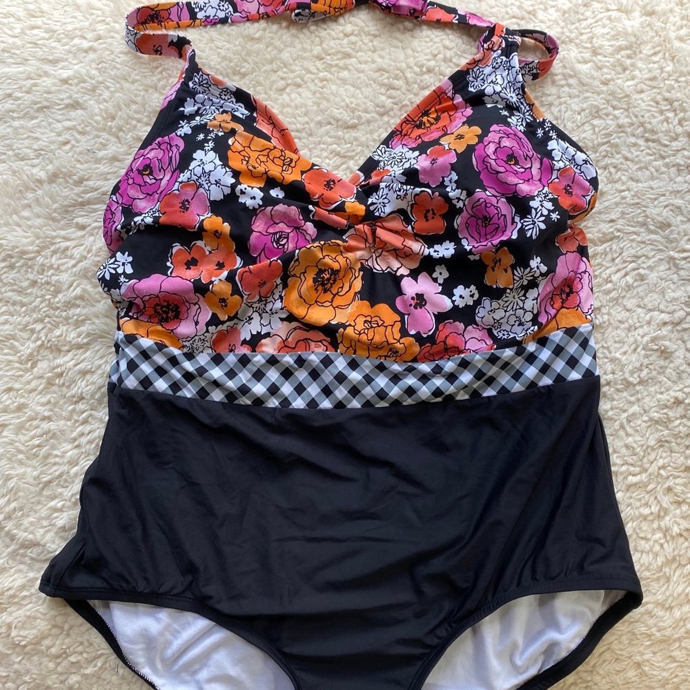 Sea Angel Orange/Pink Floral One Piece